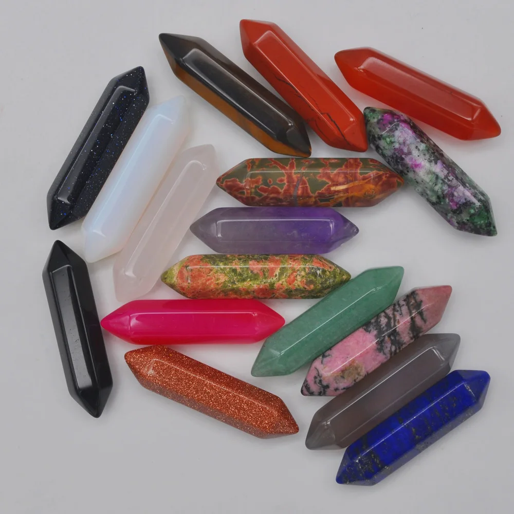 

35x8MM Mixed Stone Cabochon CAB Crystal Pillar Jewelry For Woman Gift Pendant Making (10 pcs/lot) H219