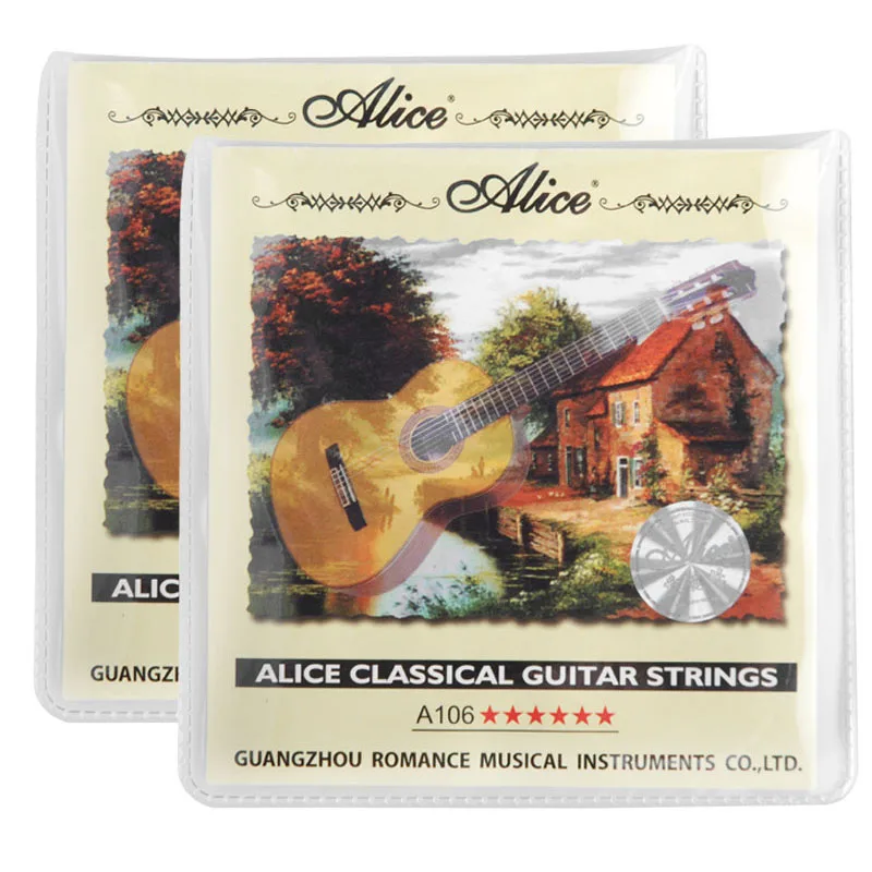 

Alice classical guitar strings Clear Nylon strings - Alice A106-H Silver-Plated Copper Alloy Wound Strings 1st-6th Strings