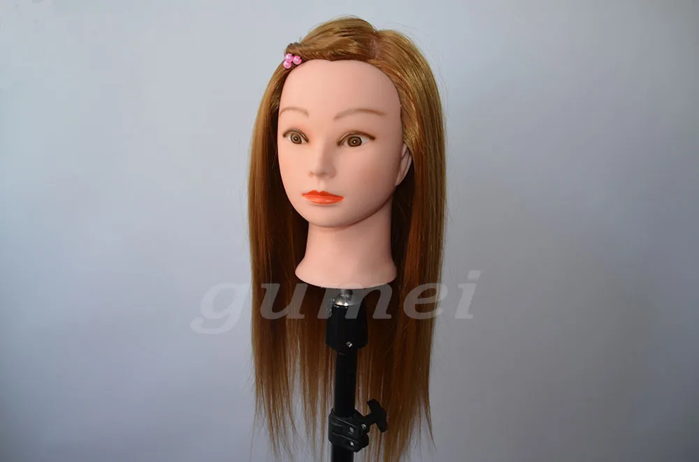 Free Shipping!! Hot Sale High Level Head With Hair Product Hairdressing Tool Mannequin Training Head Fiber Long Hair with Holder