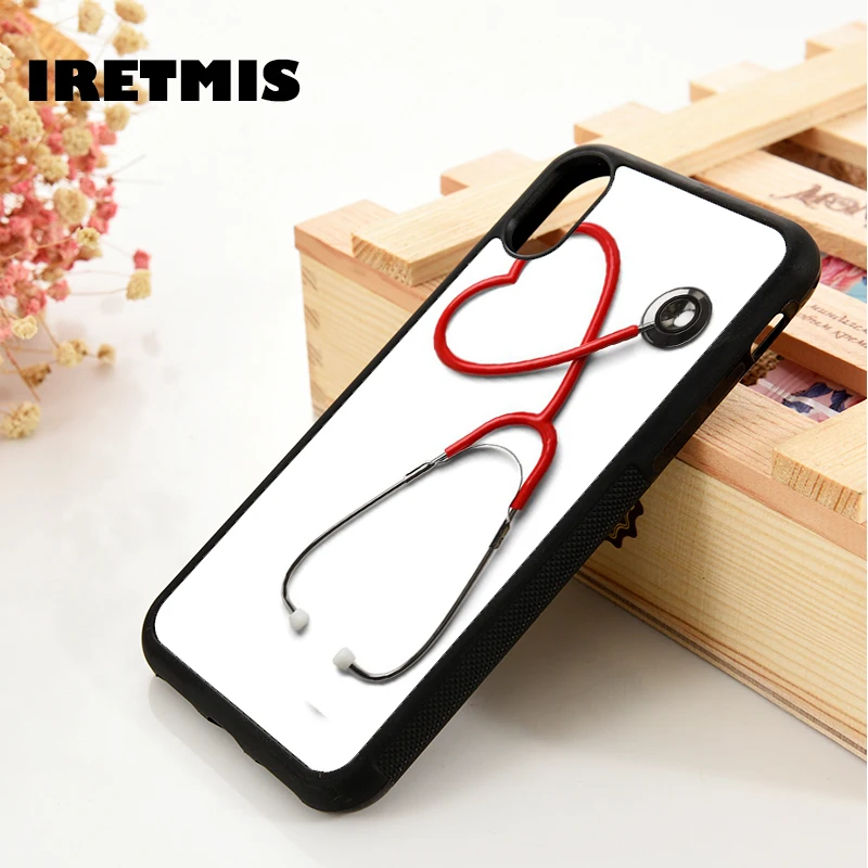 Iretmis 5 5S SE 6 6S Soft TPU Silicone phone case cover for iPhone 7 8 plus X Xs 11 Pro Max XR Nurse Medical Stethoscope Fashion