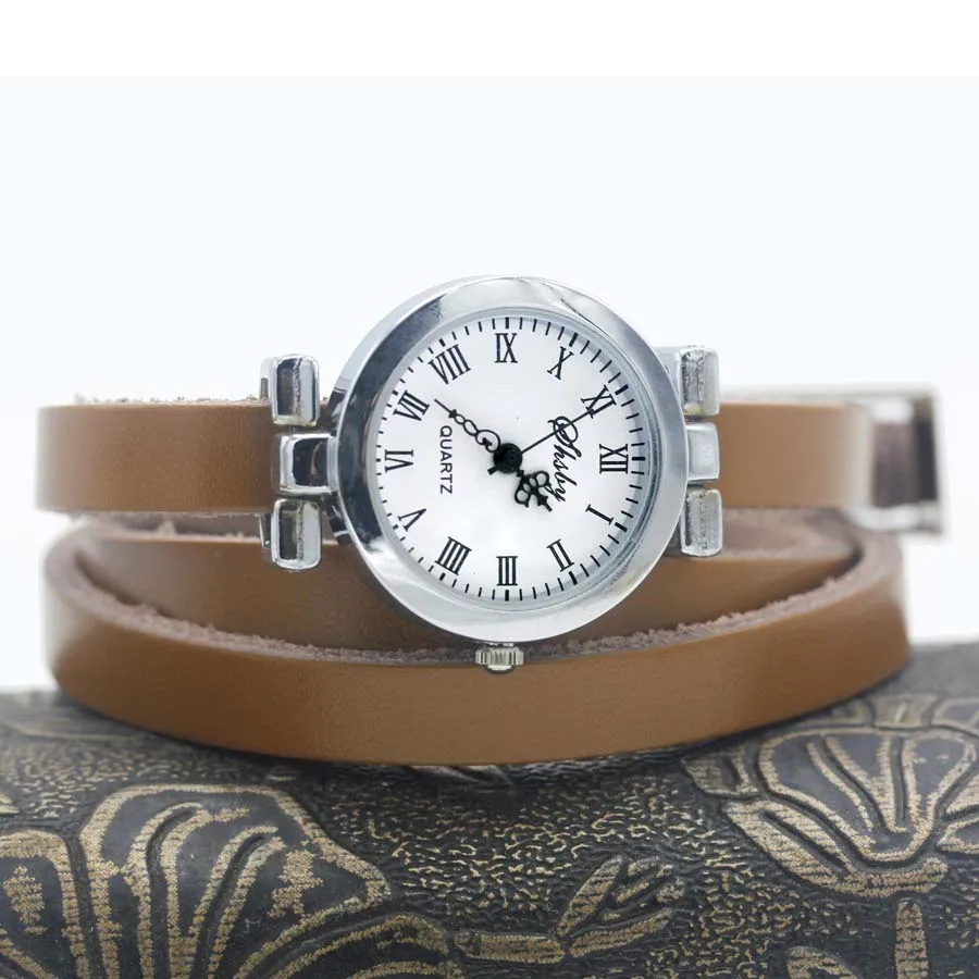 Shsby New fashion women\'s long leather strap watch female silver Bracelet watch ROMA vintage watch women dress watches