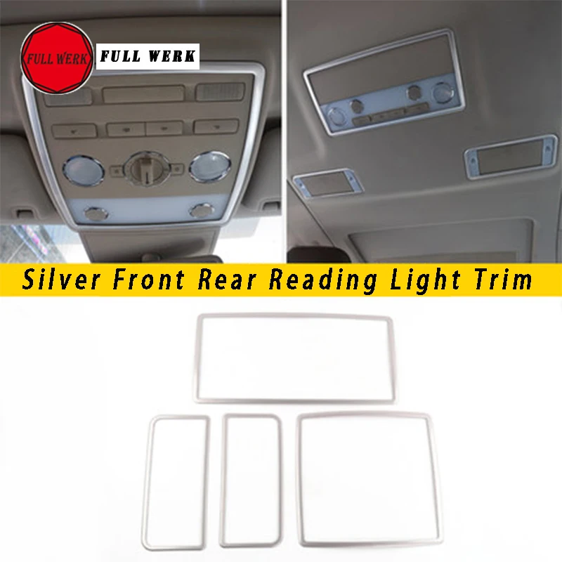 Stainless Steel Car Styling Front Rear Reading Light Lamp Trim Cover Frame Decoration Sticker for VW Phaeton Accessories