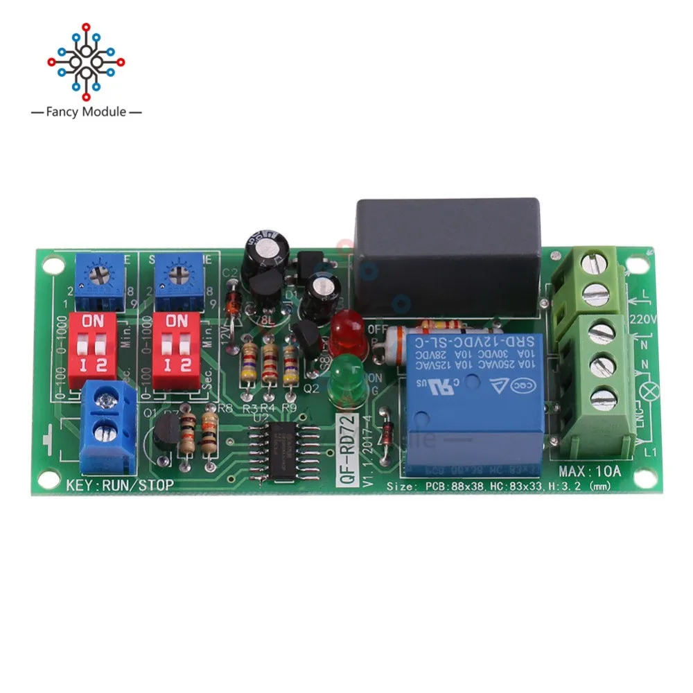 Dual Time Adjustable Cycle Delay Timing Relay Repeat ON OFF Switch Infinite Loop Timer Module AC 100V 110V 120V 220V 230V 240V