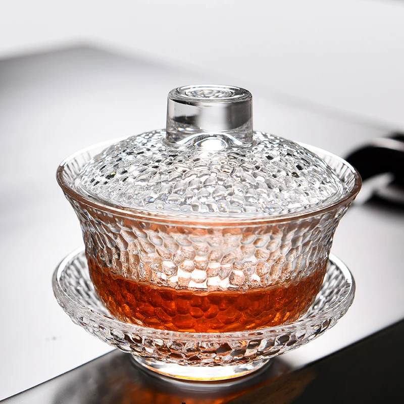 High Borosilicate Glass Gaiwan Tureen Set 100ml/130ml/150ml with Lid Cup Saucer Chinese Tea Service Bowl Cup Bowl Set