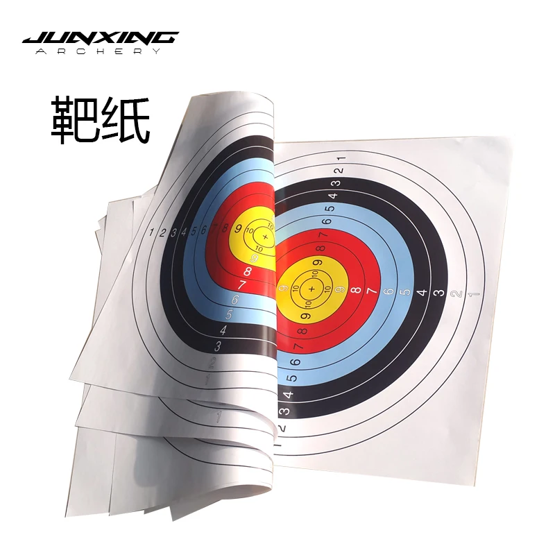 10pcs 60*60 cm/40*40 cm Archery Shooting Target Paper Bow Hunting Archery Kit Standard Full Ring Single Spot