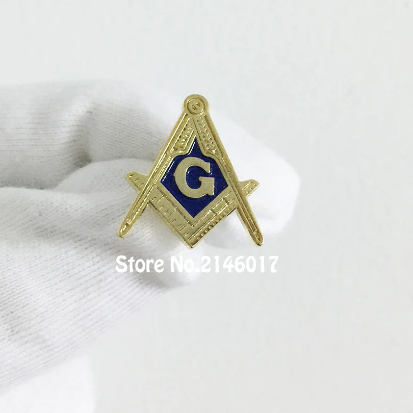 

100pcs Customized Enamel Pins Masonic Square and Compass with G 19mm High Badge Freemason Masonry Pin Brooch Lodge Metal Craft