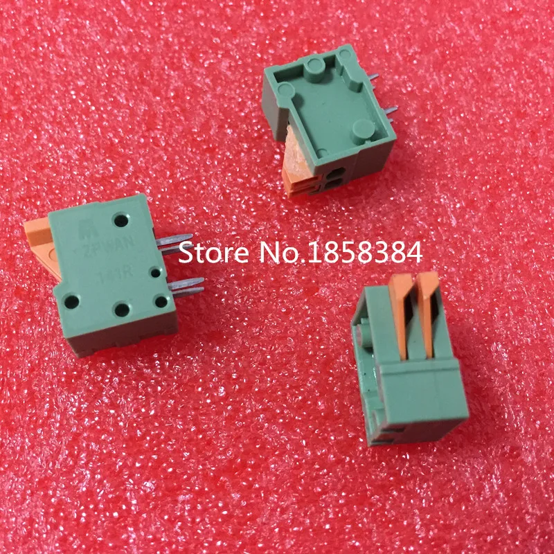 

Teminal Block Connector 100PCS KF141R-2P 2Pin 2.54mm Pitch Right Angle PCB Spring