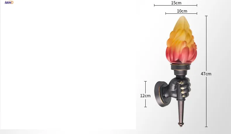 Imagem -02 - Iwhd Europa Tocha Luz de Parede do Vintage Iluminação para Casa Blacony Corredor Led Luzes Parede Luminária Arandela Lampara Pared