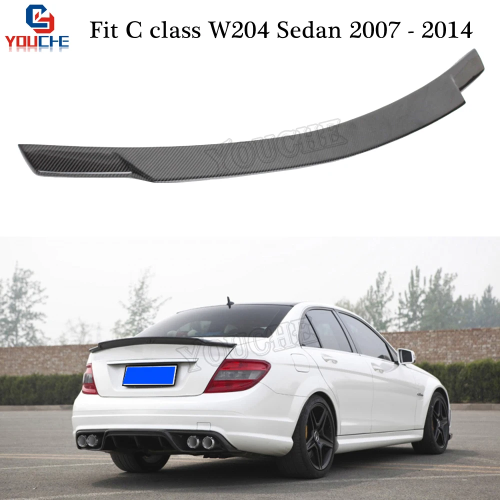 W204 Rear Spoiler Wing C74 Style Carbon Fiber Trunk Lip for Mercedes Benz C Class W204 4-door Sedan 2007 - 2014 C180 C250 C300