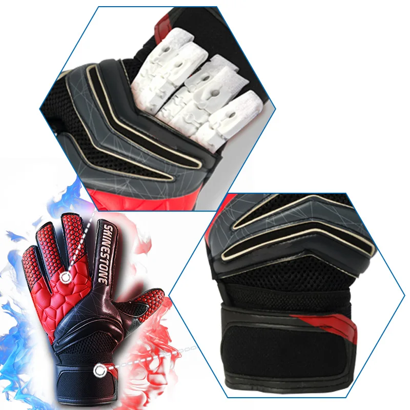 Guantes de portero de fútbol profesionales de látex para hombres y niños, protección fuerte para los dedos, guantes para partidos de fútbol