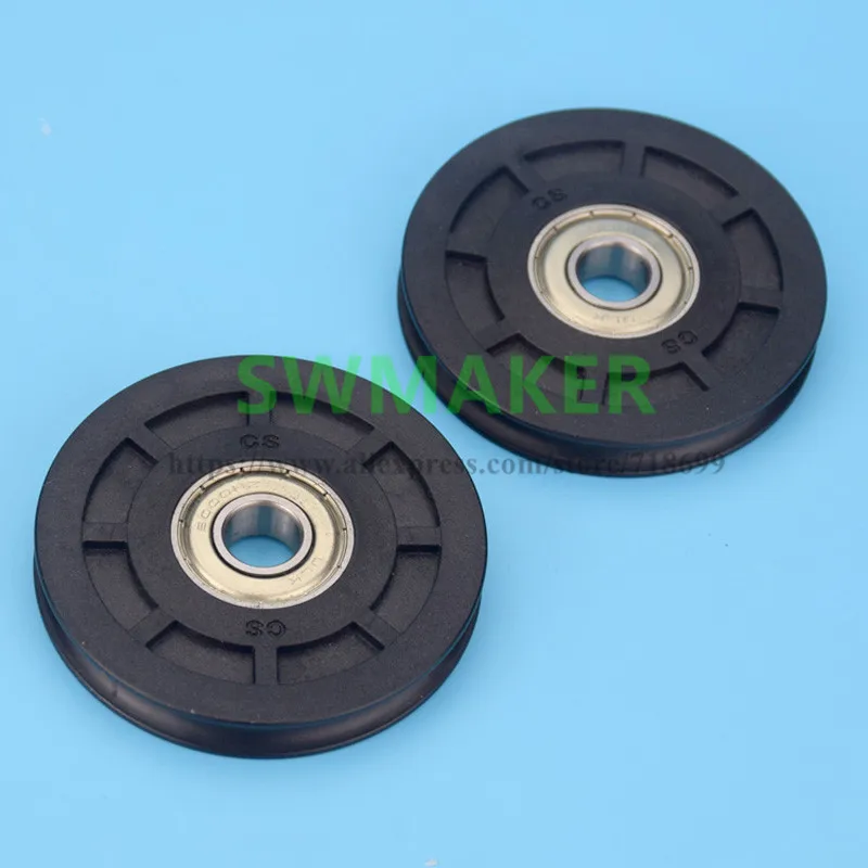 Notch type U roller pulley, lift wheel, lift wire rope wheel, 6cm diameter 60mm, plastic 10*60*9mm