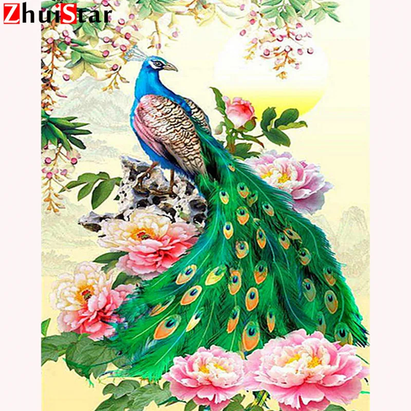 

5D DIY Diamond Painting Full Display animal peacock Diamond Embroidery Full Square Mosaic Picture Of Rhinestone Decor XY1