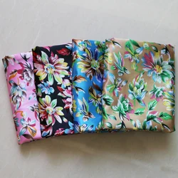 Soft Satin Fabric For Shirt Vintage Floral Charmeuse Polyester Meter