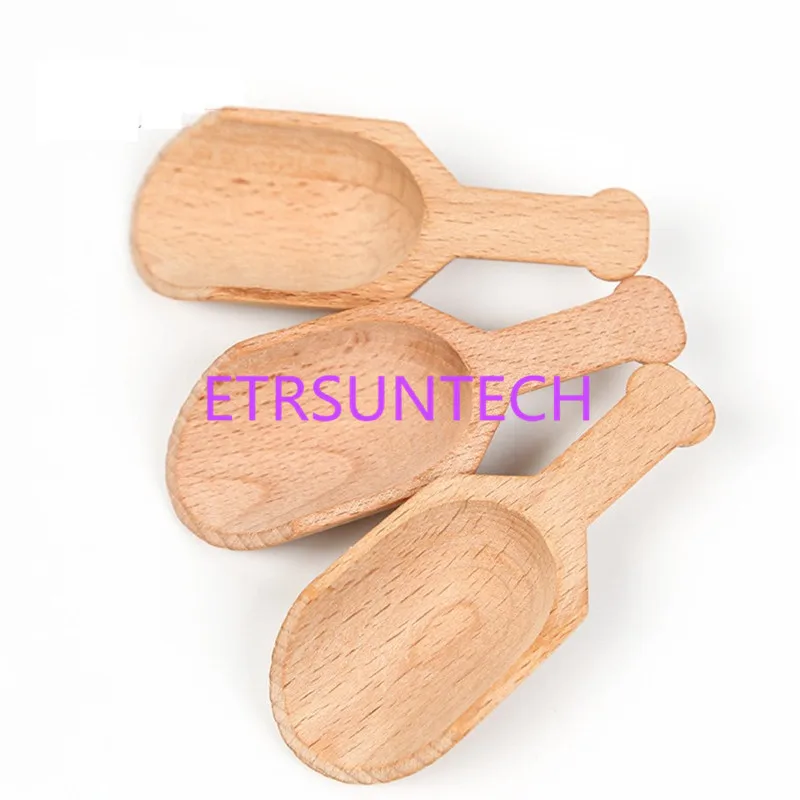 200pcs/lot Mini Wooden Scoops Bath Salt Powder Spoon Bath Shower SPA Tool Bath Salts Candy Laundry Detergent Powder Spoon LX0058