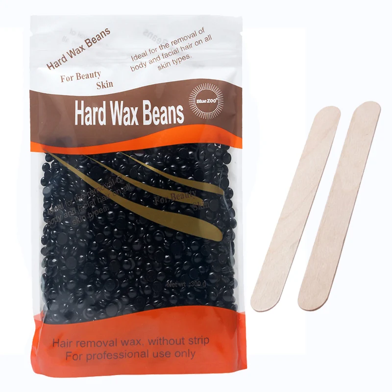 

Black 300g Brazilian Hard Wax Beans Depilation Natural Health Creams Spatule Bois Painless Wax Bean Professional Hair Removal