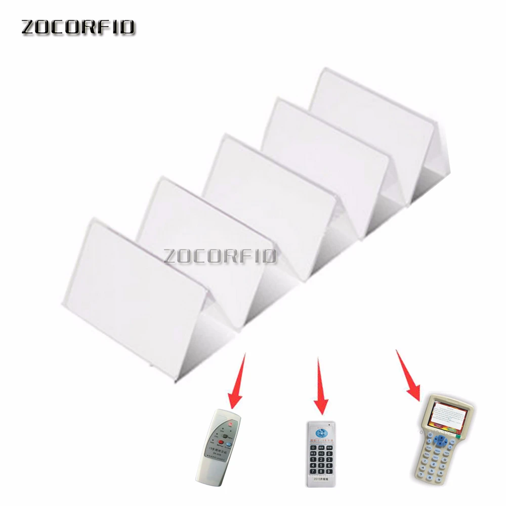 10pcs Dual Chip Frequency RFID 13.56Mhz 1K UID and T5577 125 kHz ID blank card Readable Writable for copy clone backup copier