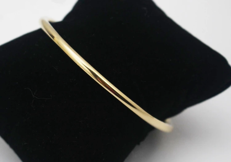 Women Fashion Jewelry Stainless Steel Simple Round Bangle Classic Golden Bangle Bracelets