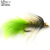 MNFT 10PCS/Pack Goldhead Trout Fishing Flies, Fishing Lures, Size 10# Barbed Hooks - Bead Head Fishing Flies