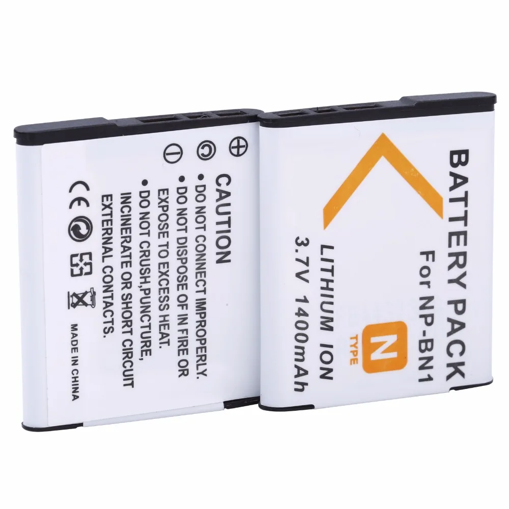 2x 1400mAh NP-BN1 NP BN1 Camera battery For Sony Cyber-shot DSC-QX10 DSC-QX30 DSC-QX100 DSC-TF1 DSC-TX10 DSC-TX20 W570 DSC-w620