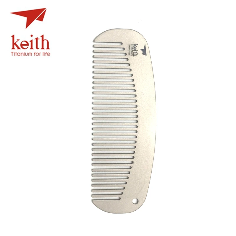 Keith Pure Titanium Outdoor Hair Comb Anti-static Travel Comb Durable For Men And Women Ultra Light Ti1731 / Ti1732