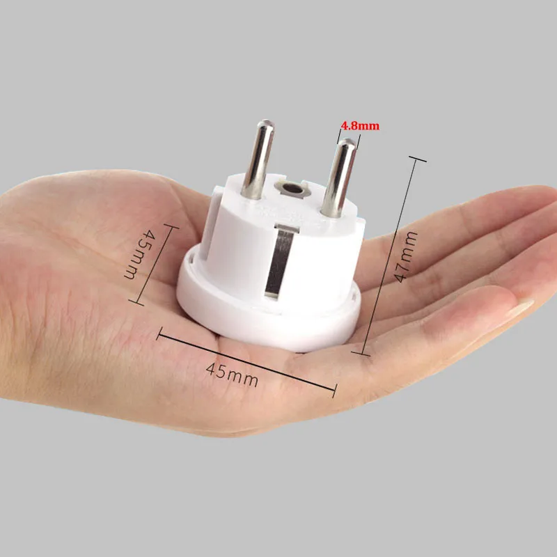 Rdxone 4.8MM German Plug US AU to Europe Travel Adapter Korea European Power Socket Converter