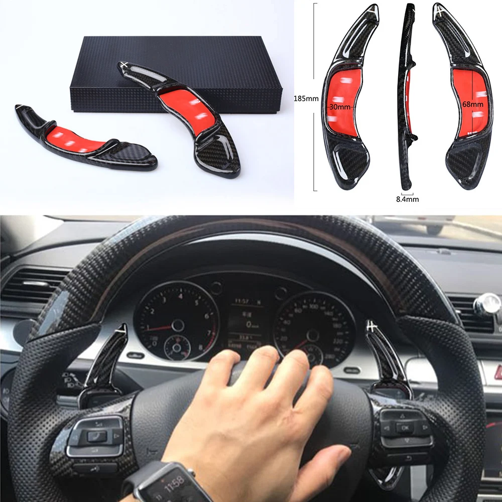 DEE Accessoy for Volkswagen VW Golf 7 GTI MK7 R Scirocco 2016 Car Steering Wheel Extension Carbon Fiber Interior Paddle Shifter