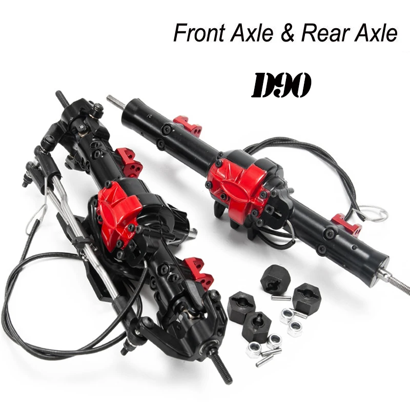 AXSPEED Cimbing Car Metal Front & Rear Axle with Differential Lock Assembly Set for 1/10 D90 TF2 RC Crawler Car Upgrade Parts