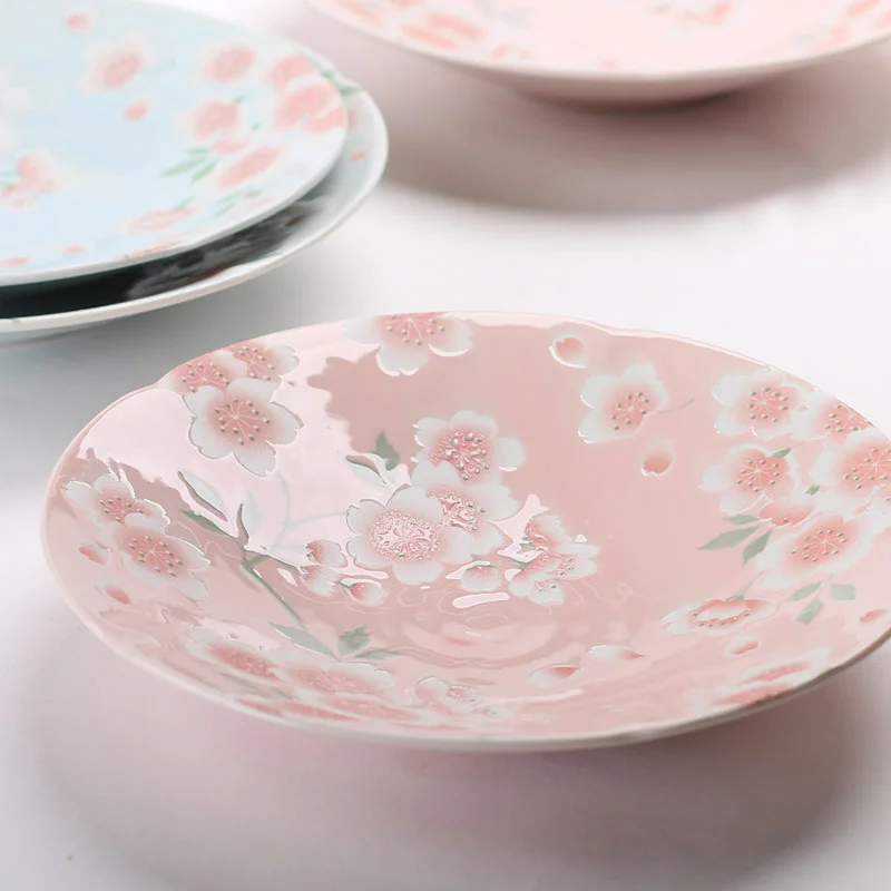 

Quality Made in Japan Under Glazed Small Plate Ceramic Floral Sakura Printed Cake Dishes Home Tableware Dish Porcelain 5 Inch