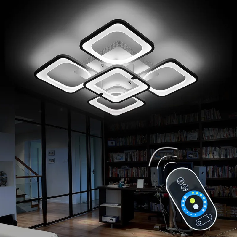 

Remote Modern LED Ceiling Lights Fixture For Bedroom Dining Room Acrylic Lampshade Dimmable For 15-25 Meters Lamparas De Techo