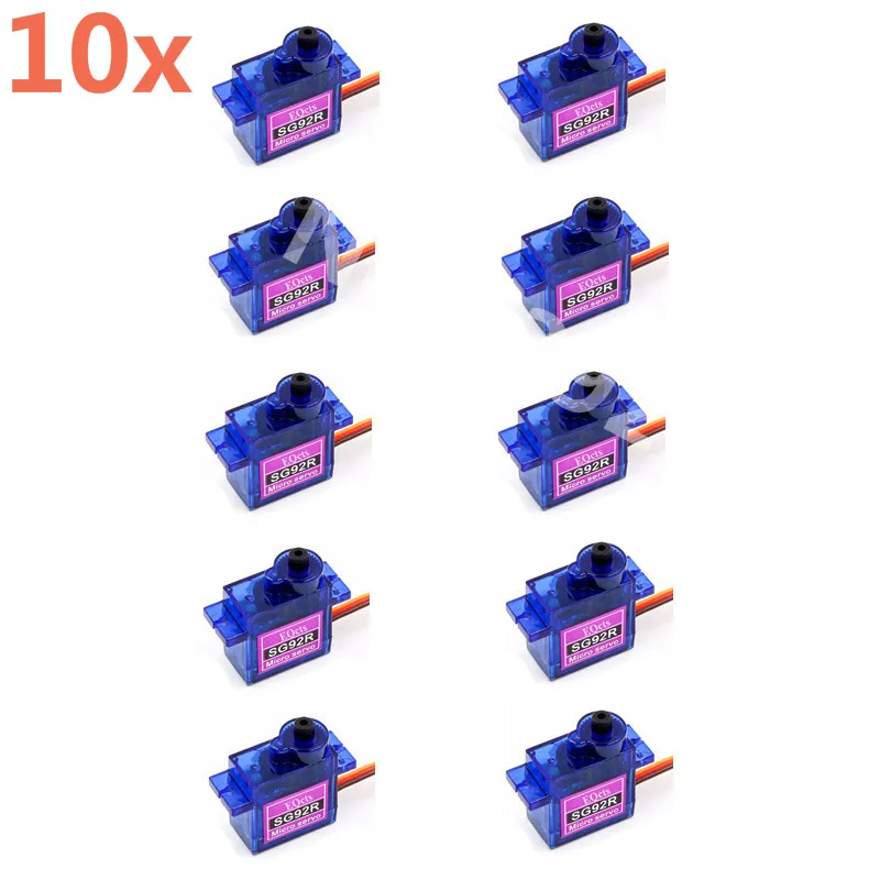 

10pcs SG92R Micro 9g Servo Nylon Carbon Fiber Gears Replace SG90 For RC Model RC Aeromodelling Helicopter Airplane RC Parts