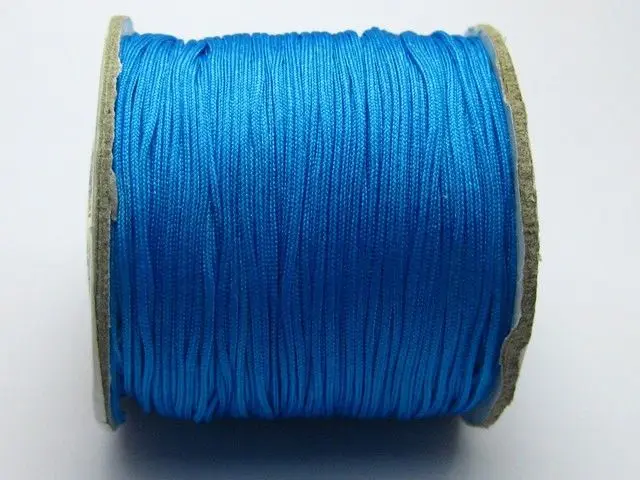 100 Meters Blue String Chinese Knot Cord Synthetic Silk Jewelery Cord 0.8mm