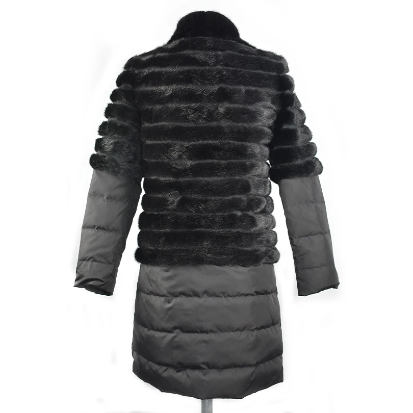 Real Mink Fur Coat for Women, Detachable Sleeve, Bottom Jacket, Removable, Natural Fur, Thick, Warm, Street, New, 2023