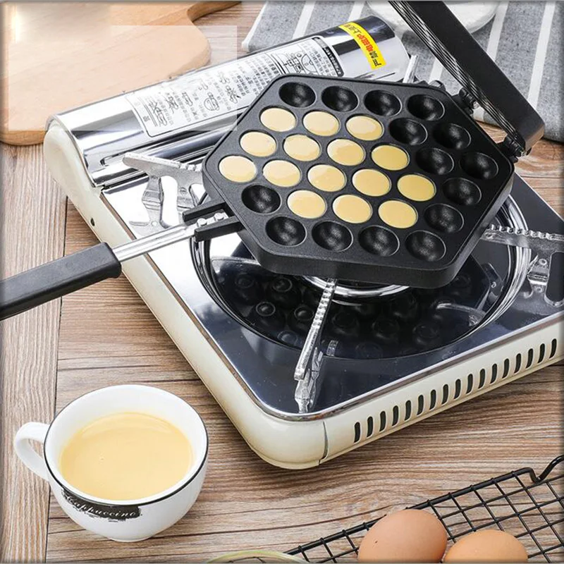 QQ Egg Bubble Cake Baking Pan Mold Eggettes Iron Aluminum Hongkong Waffle Maker Mould Non-stick Coating DIY Muffins Plate