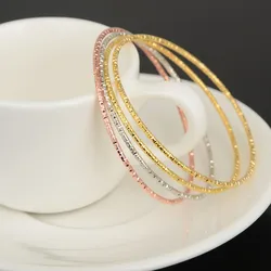 4pcs/set Gold Silver Color Lovely Children Kid boy Girl Infant Baby Bangle Bracelet Gift For Child