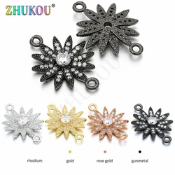 17*23mm Micro Pave CZ Merkaba Starburst Crystal Connector For Diy Jewelry Accessories Making, Hole: 1.6mm, Model: VS45