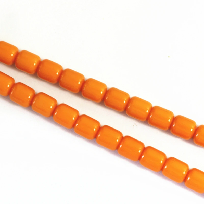 Hot sale fashion yellow resin beeswax 8*9mm 9*11mm 10*13mm barrel tube cylinder loose beads elegant jewelry making 15inch B73