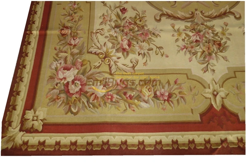 French Handwoven Aubusson Carpet Aubusson Needle Oriental Carpet Hand-knotted Wool Handmade Natural Sheep Wool