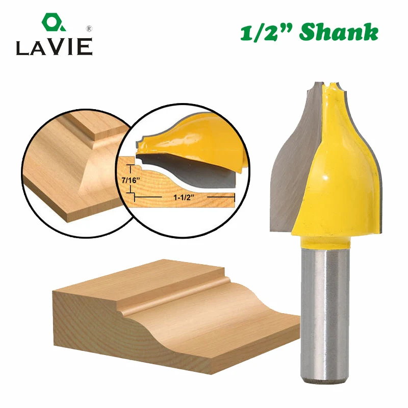 LAVIE 1pc 12mm 1/2 Shank Vertical Panel Raised Ogee Bead Router Bit Woodworking Door Line Milling Cutter For Wood Tools MC03146