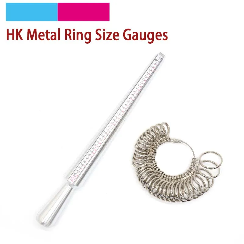 Lega di metallo anello di barretta Sizer calibro/anello mandrino dimensionamento bastone di misurazione plastica Standard HK dimensioni di misura strumenti di gioielli