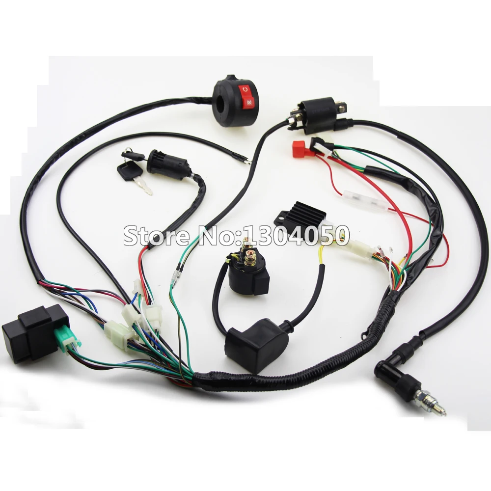 

Full Electrics Wiring Harness CDI Ignition Coil Spark Plug 50cc 70cc 110cc 125cc ATV Quad Bike Buggy Gokart\