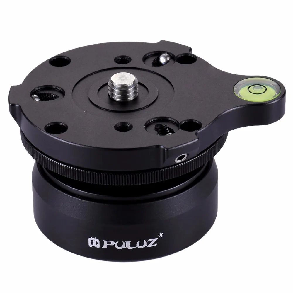 PULUZ 3/8 inch Thread Dome Professional Tripod Leveling Head Base with Bubble Level for DSLR Camera Tripod