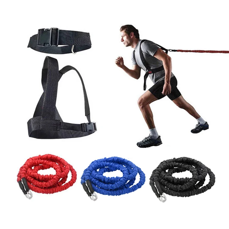 

Double resistance band training pull rope stretch rope track and field track and field running explosive force jumping