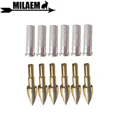 12/24pcs 100Gr Archery Target Point Arrowhead+Aluminum Insert For ID 6.2mm Carbon/Fiberglass Arrow Shaft Shooting Accessories