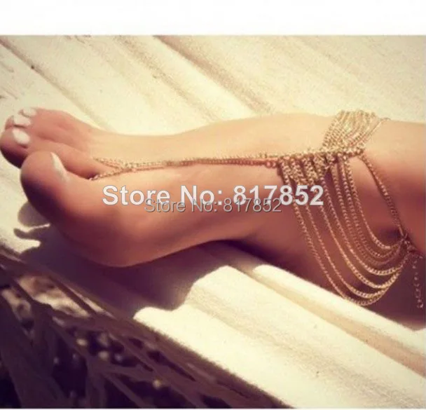 FASHION STYLE MAKER Women Loved Gold or Silver or Gray Anklet Chunky Chain Multi-layers Ankle Chain Jewelry 3 COLORS