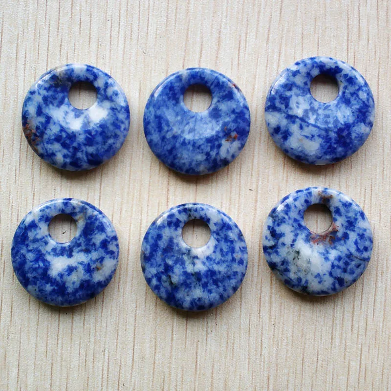 Natural Sodalite  gogo donut charms pendants beads DIY necklaces Bracelets jewelry making Wholesale 10pcs/lot fast shipping