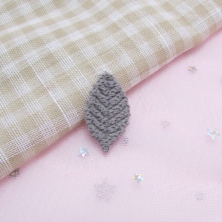 80 Stück 2,8x1,6cm Häkelblatt-Polsterapplikationen, künstliche Patches für DIY-Bastelarbeiten, Haarspangen-Dekoration – Detail 6