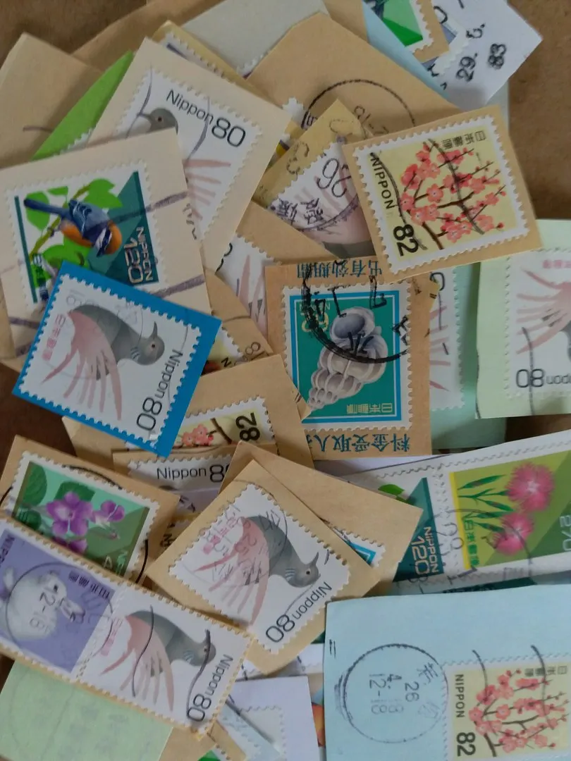 10 PCS Random Japanese Post Stamps (some repeated) with paper collection Asia post