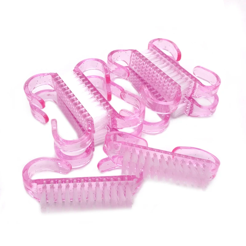 10 Pcs/Lot Acrylic Nails Art Brush 4 Color Nail Art Manicure Pedicure Soft Remove Dust Plastic Cleaning Nail Brushes File Tools