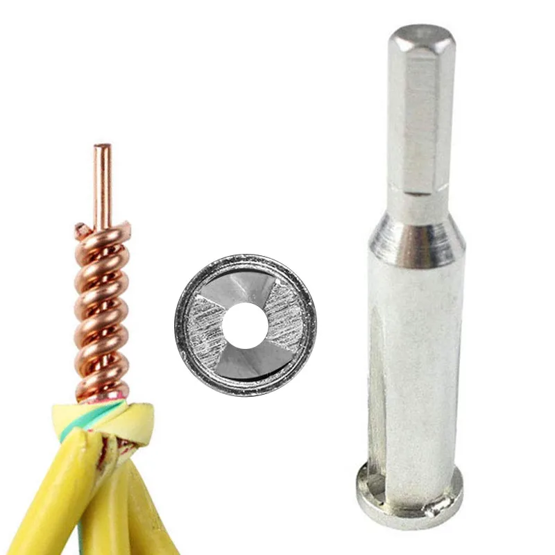 2.5/4 Square Universal Electrical Cable Quick Connector Automatic Twisting Wire Stripping Twister Wire Connector Metal Drill Bit