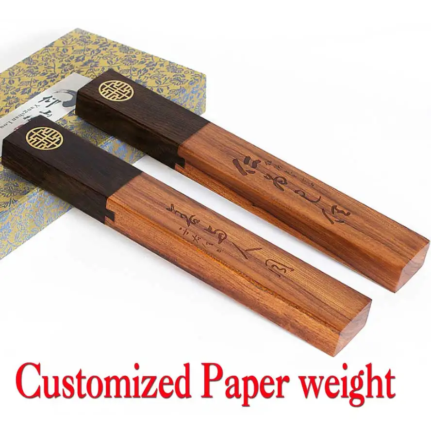 1 pair Customized padauk Paperweight Chinese Painting Supplies for Artist Painting Calligraphy Art Supplies